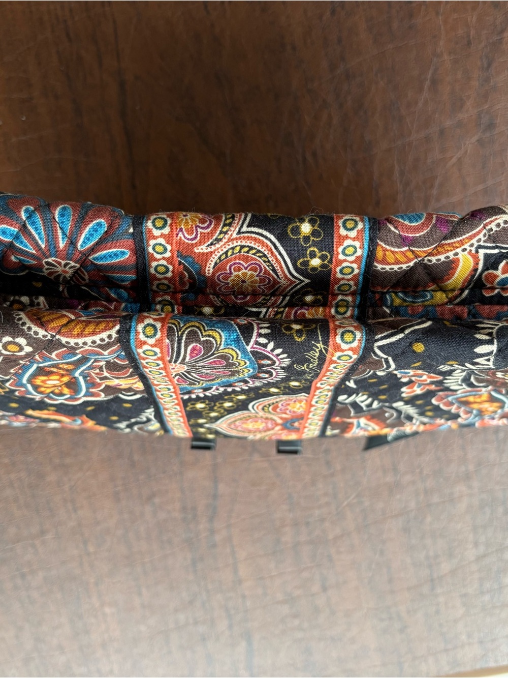 Vera Bradley Brown/Multi Paisley Quilted Makeup Bag - Picture 5 of 7